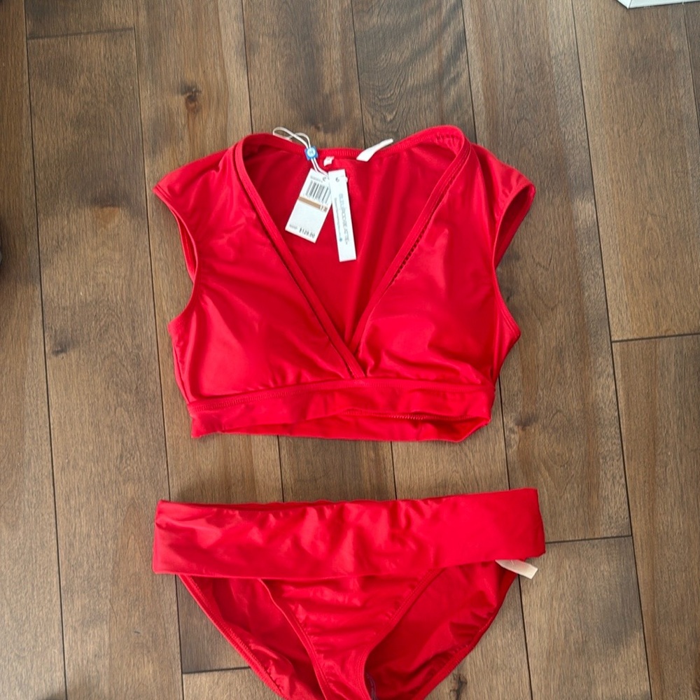 Red Women's Two piece bathing suit